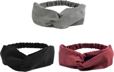 LIXIN Set 3 Stuks Haarbanden - Haarband Velvet Suede - Kleur 5 - Dames haarbanden - Sport haarbanden - Fluweel - Hoofdband - Volwassenen - Elastisch antislip - Atletisch - Gym - Dans - Yoga - Hardlopen - Haaraccessoires