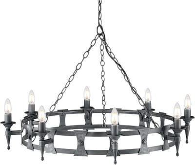 Elstead Lighting LED Kroonluchter | 8X E14 Max 60W | Dimbaar | Black/Silver Patina