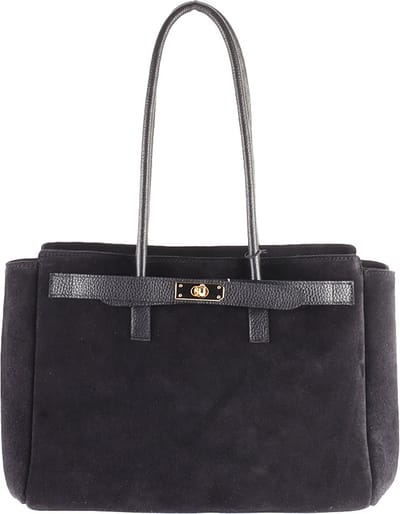 Giuliano lederen handtas Josephine - Zwart - Suède - Made in Italy
