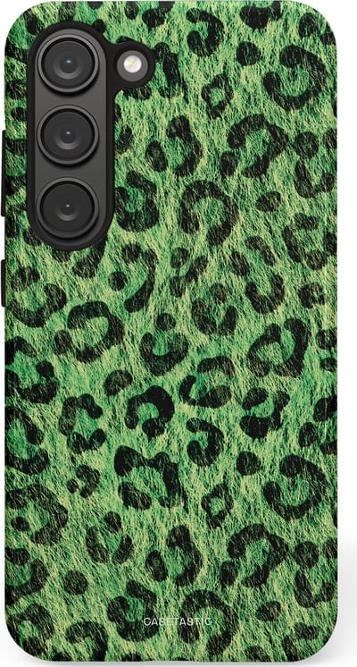 Casetastic hoesje geschikt voor Samsung Galaxy S23 - Dubbellaagse bescherming - Groene Panterprint - Fashion Case - Donkergroen Zwart