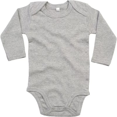 Babybugz | Baby long Sleeve Bodysuit | Heather Grey Melange | 3 - 6 Maanden