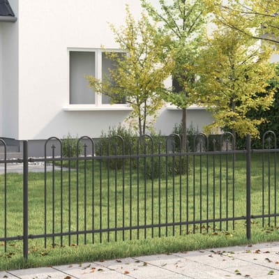 vidaXL - Spike - Boog - Hek - DRONTEN - 200 - x - 130 - cm - Gepoedercoat - staal - Zwart
