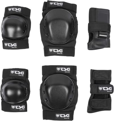 Complete Set Bescherming voor Skateboarden, Skeeleren en Steps - Knie-, Elleboog- en Polsbeschermers Zwart