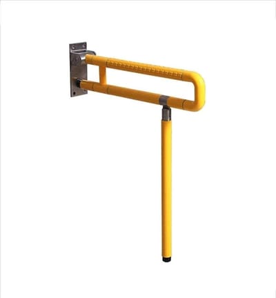 Steunbeugel Badkamer - Handgreep Veiligheid - Extra Ondersteuning - Robuust Roestvrij Staal - 75 cm - Geel