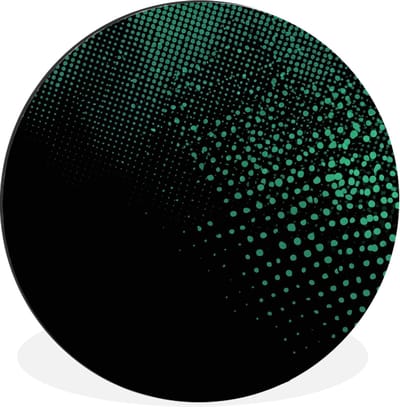 WallCircle - Wandcirkel - Muurcirkel - Gaming - Stippen - Groen - Vervagen - Aluminium - Dibond - 30x30 cm - Binnen en Buiten