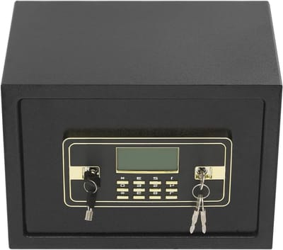 Elektronische Kluis - Waardevak Staal - Veilig Opbergen - Dubbel Sluitsysteem - 22 Liter - Zwart