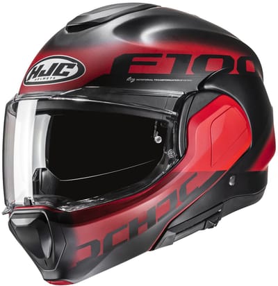 HJC F100 Hetal Zwart Rood Systeemhelm - Helm