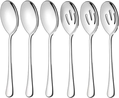 Roestvrijstalen Bestekset - Buiten Bestek Lepels - Eten Onderweg - Lichtgewicht Draagbaar - 6 Delig - Zilver