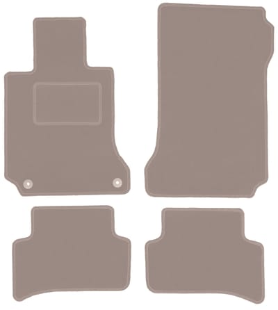 Beige veloursmatten voor: Mercedes C W204 sedan, stationwagen, coupé (2007-2014)