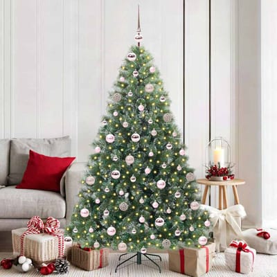 vidaXL - Kunstkerstboom - met - 300 - LED - met - standaard - Groen - 180 - cm - PE - en - PVC