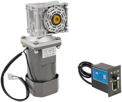 Slakkentransmissiemotor - Industriële aandrijving AC motor - Precisie snelheidsregeling - Duurzame aluminiumlegering - 35 NM 0-27 rpm - Zilver zwart