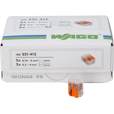 Wago Lasklem Hersluitbaar 2-voudig 0,2 - 4,0 Mm² Oranje 100 Stuks