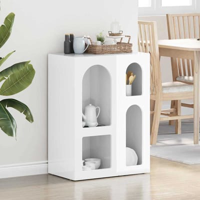 vidaXL - Dressoir - ELST - Hoogglans - wit - 59 - x - 35 - x - 80.5 - cm - Bewerkt - hout