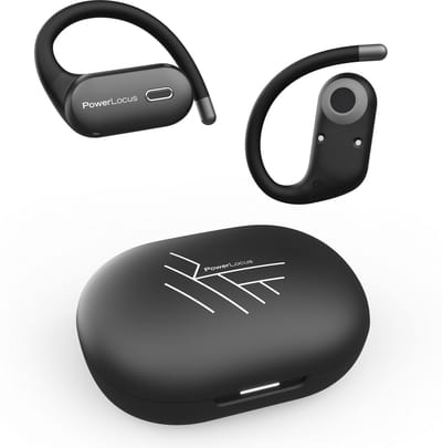 PowerLocus Move - Open-Ear Koptelefoon - Draadloze Oordopjes - Bluetooth 5.3 - Draadloze oortjes - Waterproof Sport Oortjes - Universeel - Zwart