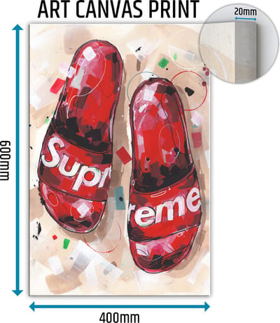 Flipflops canvas schilderij 40x60 cm