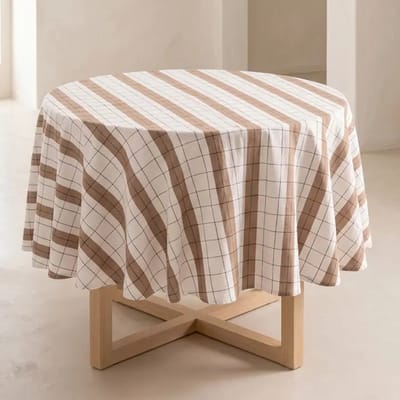 Gamusi Rond tafelkleed Reliëfruit ⌀150 cm STOKKEN Kleur Taupe