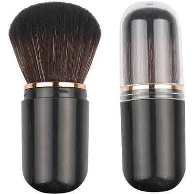 Make-up Kwast, Intrekbare Mini Kwast, Reis Draagbare Losse Poeder Kwast Blusher Make-up Kwast zwart