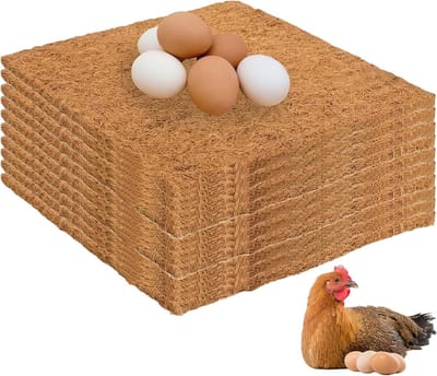 Set van 10 Herbruikbare Nesten Pads voor Kippen - 30 x 30 cm Nestenmatten voor Eieren, Kippenhok en Comfortabele Legplaatsen