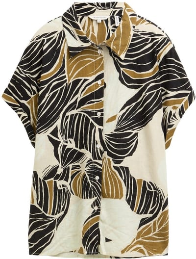 Tom Tailor Losvallende blouse met linnen inhoud