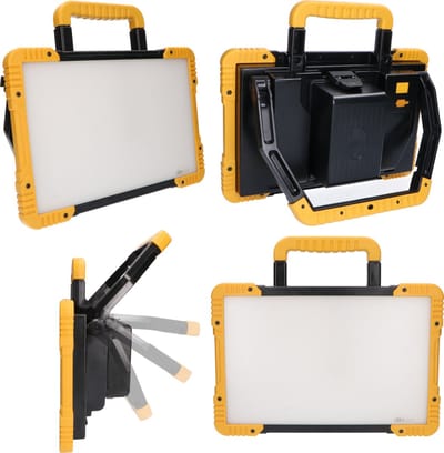 HeavyDuty LED Bouwlamp 40W - Snoerloos - Werkt op accu van Bosch, Makita, DeWalt - Bouwlampen - Werklamp oplaadbaar - Bouw lamp