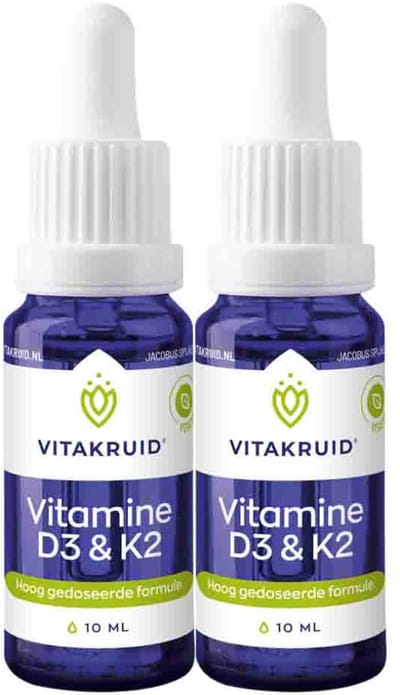 Vitakruid Vitamine D3 & K2 - 2 x 10 ml - Voordeelverpakking