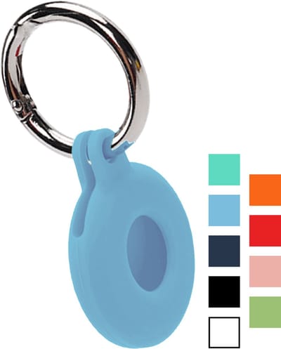 Hoesje Geschikt voor Apple AirTag 2 - Sleutelhanger Houder Siliconen Hoes - Hoes Geschikt voor Apple AirTag 2e generatie Hoesje - Donkerblauw