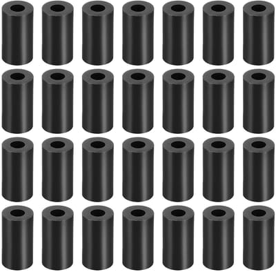 100 Stuks Zwarte Ronde Afstandhouders, Niet-Schroefdraadringen voor M3-Schroeven, Hoogwaardige Isolatie en Consistente Hoogte (ABS, 3.2mmx7mmx10mm)