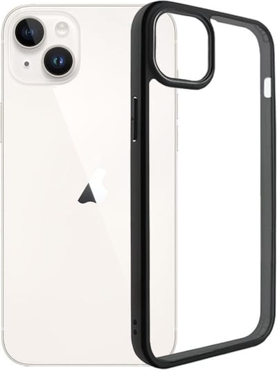 Clear TPU Bescherm-Hoes Skin met Screenprotector geschikt voor iPhone 15 Zwart - Transparant