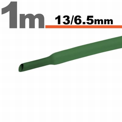 10× 1 Meter Krimpkous Groen 13 / 6,5 mm – 10 Stukken Van 1 Meter – Warmtekrimpbuis Voor Isolatie En Kabelbescherming – Geschikt Voor Elektrische Installaties En Reparaties [11024Z]