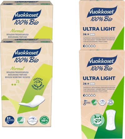 Vuokkoset Normal - Ultra Light Inlegkruisjes Set - 26 + 24 stuks - 100% Bio - Absorberend - Natuurlijk - Comfortabel
