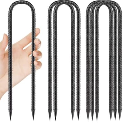 U-vormige Grondankers voor Stabiele Bevestiging - 30 cm - Sterke Anti-Roest Haringen