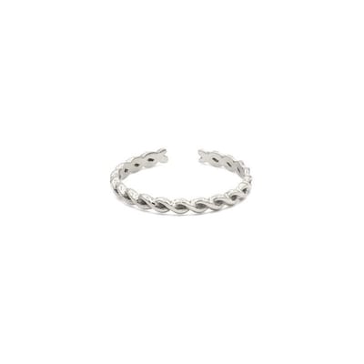 Mint15 Verstelbare ring gedraaid 'Twisted' - Zilverkleur RVS/Stainless Steel