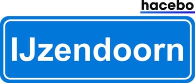 Hacebo - Plaatsnaam Sticker - 29x10 CM - IJzendoorn sticker - Verkeersborden sticker - grappige cadeaus - IJzendoorn