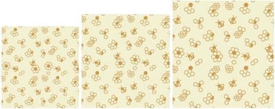 Bee's Wax -  Bijenwasdoek - Honingraat Set van 3 Stuks - Geel