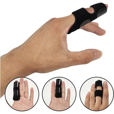 Verstelbare Vingerspalk Brace Trigger Vinger Ondersteuning Handbeschermer Vingerbrace Ondersteuning beige