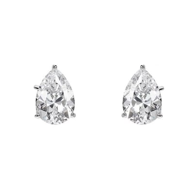 Peervorm Oorbellen - Zilver Oorbellen met Zirkonia - Peervorm Zirkonia Oorbellen - Pear Shape Zirconia Earrings 8mm- Zilver 925 - Amona Jewelry