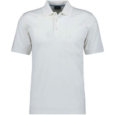 Ragman Softknit Poloshirt Breast Pocket Pima Cotton Mix Ecru / male