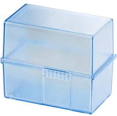 HAN DIN A8 979-64 Kaartenbox Doorschijnend, Blauw Aantal kaarten (max.): 200 kaarten DIN A8 liggend Incl. 100 gelinieer