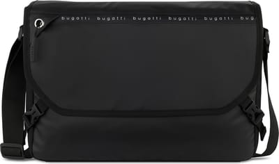 bugatti Schoudertas Laptoptas met laptopvak Blanc DeLight Messenger Bag Black Zwart