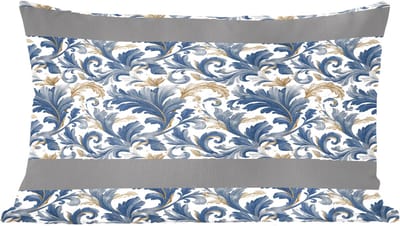 Sierkussens - Kussentjes Woonkamer - 50x30 cm - Bloem - Blauw - Goud - Patroon