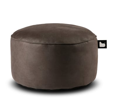 Extreme Lounging - b-poufe luxury - poef rond - voor binnen - comfortabele leatherlook - 60x40cm - slate