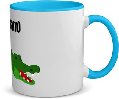 Akyol - krokodil met eigen naam koffiemok - theemok - blauw - Krokodil - krokodillen liefhebbers - iemand die houdt van krokodillen - verjaardag - cadeau - kado - 350 ML inhoud
