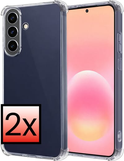 Hoesje - 2 Stuks - Geschikt voor Samsung Galaxy A57 - Sterk & Shockproof - Siliconen Case - Back Cover - Telefoon Hoes Shock Proof - Transparant