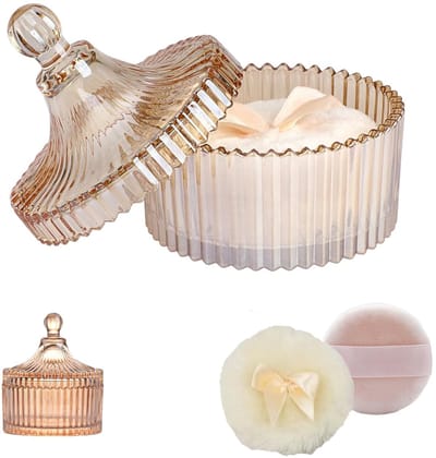 Dailygoods- Poederdozen 3-delige set - Glazen Opbergdozen - Decoratieve Dozen - Hoogwaardig Borosilicaatglas - Halftransparant - Eenvoudig te Reinigen