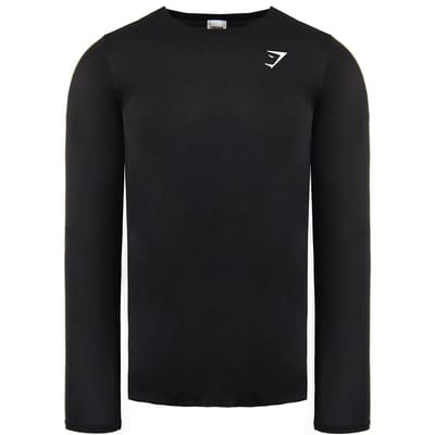 Gymshark Lange Mouw Crew Hals Heren Zwart Vital Top
