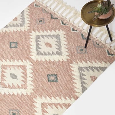 Homescapes handgeweven kelimkleed Pali - 120 x 170 cm, rozegrijs patroon