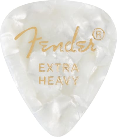 Fender 1980351605 351 Vorm Premium Picks Extra Zwaar Witte Moto Celuloid 12-Pack