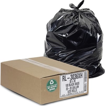 Prullenbak Liners voor 20-30 Gallon Vuilnisbakken - 100 Stuks - 30" x 36" - Dikke Zwarte Vuilniszakken voor Badkamer, Keuken, en Kantoor
