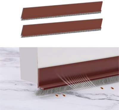 2 stuks - Deurtochtstrip - Zelfklevende deurrubber - Deurrubber - Energiebesparend - Knipbaar - Tochtwerend - Geluidsisolerend - Koudebescherming - Bruin - Voor deuren en ramen