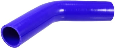 Dailygoods- Silicone Slang 45 Graden Bocht - Universeel - 45mm Binnendiameter - 5mm Dikte - Blauw - Schokbestendig Materiaal - Koelslang